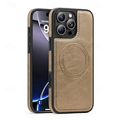 Недорогие Чехлы для iPhone-телефон Кейс для Назначение iPhone 17 Pro Max 17 Air i16 15 14 Pro Max Plus 16e 13 Pro Max Кейс на заднюю панель Магнитный Защита от удара Ретро ТПУ Кожа PU