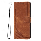 abordables Carcasas iPhone-teléfono Funda Para iPhone 17 Air 16 15 14 Pro Max Plus 16e 13 Pro Max Mini Funda Trasera con correa de muñeca Caballete Ranura para tarjetas Retro TPU Cuero de PU