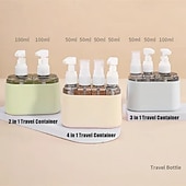 levne Úložiště a organizování-Přenosná cestovní sada mini dávkovačů šamponu, znovu naplnitelné kosmetické nádoby, nepropustné lahvičky na pleťové mléko, toaletní sada, rozprašovače, přenosné cestovní příslušenství pro líčení,