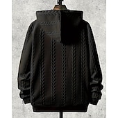 preiswerte Basic-Hoodies für Herren-Herren Kapuzensweatshirt Vollreißverschluss-Kapuzensweatshirt Schwarz Weiß Mit Kapuze Einfach Jacquard Tasche Gerippt Strukturiert Sport &amp; Outdoor Täglich Ferien Polyester Streetwear Basic Lässig