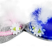 voordelige Vrouwen-Oktoberfest Veer Hoofdband Alpine Hoed Bavarian Duits München Weiden Dames Carnaval Feest Bierfestival Doek in traditionele stijl
