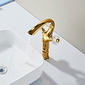 abordables Robinets de lavabo-Robinet de lavabo - Classique Électroplaqué Ensemble central Deux poignées un trouBath Taps