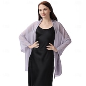 economico Scialli-scialli e stole da donna per abiti da sera, scialli in chiffon trasparente con strass scintillanti, copriabiti formali