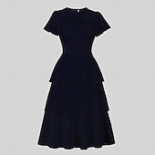 olcso Ruhák-Szüret 1950-es Ruhák Fit and Flare Jelmez Női Karácsony Farsang Valentin nap Parti Hétköznapi Felnőttek Ruha Tavaszi nyár