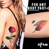 levne Event &amp; Party Supplies-Moderní 3D tetovací samolepky, vodotěsné, dočasné body art pro ženy, barevné růže, květ, motýl, stylové malé, svěží, osobnostní design, zakrývání jizev, tetování