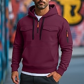 economico Felpa Tattica-Per uomo Felpa con cappuccio Felpa con cappuccio a zip intera Felpa con cappuccio in pile Felpa con cappuccio tattica Nero Bianco Verde militare Rosso Borgogna Con Cappuccio Semplice Cerniera Tasca