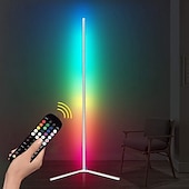 baratos Candeeiros &amp; Vidros de Abajur-Luminária de canto de chão, pacote com 1, luminária de canto LED RGB com controle remoto, luz ambiente que muda de cor com 16 milhões de cores DIY para quarto, sala de estar e sala de jogos
