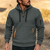 economico Felpa Tattica-Per uomo Felpa con cappuccio Felpa con cappuccio e zip corta Felpa con cappuccio in pile Felpa con cappuccio tattica Nero Bianco Rosso Blu Cachi Con Cappuccio Semplice Cerniera Testurizzato Sport