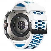 halpa Samsungin kellon rannekkeet-Kellon ranneke varten Samsung Galaxy Katso Ultra Ruostumaton teräs Silikoni Korvaus Hihna Kaksisävyinen Säädettävä Ruostumattomasta teräksestä valmistettu solki Urheiluhihna Ranneke