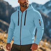 economico Felpa Tattica-Per uomo Felpa con cappuccio Felpa con cappuccio e zip corta Felpa con cappuccio in pile Felpa con cappuccio tattica Nero Bianco Verde militare Rosso Borgogna Con Cappuccio Semplice Cerniera
