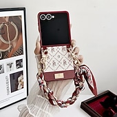 voordelige Samsung-hoesje-telefoon hoesje Voor Samsung Galaxy Z Flip 7 Z-flip 6 Z Flip 5 Z Flip 4 Achterkant met draagkoord Schokbestendig Bloem Bloemen PC