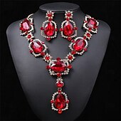 voordelige Sieradensets-Sieradenset 2 Kromi 1 Ketting Oorbellen Dames Elegant Vintage Modieus Vintagestijl Klassiek Sieraden set Voor Bruiloft Feest Bruiloft gast