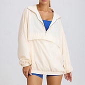 tanie Kurtki biegowe-Damskie Kurtka sportowa Zamek błyskawiczny do połowy Z kieszeniami Długi rękaw Top Athleisure Jesień Solidne kolory Szybkie wysychanie Oddychający Codzienny Sportowy Bieganie Odzież sportowa Odzie