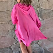 baratos Blusas Simples Femininas-Mulheres Jaqueta casual Casaco com capuz Confortável Respirável Zíper Bolsos Moda Moderno Casual Tecido Para Noite Final de semana Zíper Padrão Com Capuz Normal Manga Longa agasalhos Rosa Cinzento