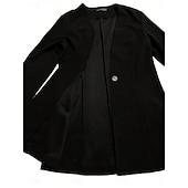 billige Blazere og dresser-Dame Blazer Bekvem Pustende Knapper OL-stil Fritid عادي Kontor Gate Avslappet Dagligdagstøy Enkeltkneppet Normal V-hals Normal Langermet Yttertøy Svart Hvit Rød Vår Høst