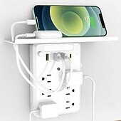 baratos acessórios de perfuração-extensor de tomada de parede com prateleira noturna, extensor de tomada 9 em 1 com prateleira, extensores de tomadas com vários plugues, extensores de tomadas elétricas de parede, expansor de plugue