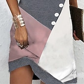 preiswerte Streifen- und geometrisches Kleid-Damen Kapuzenkleid Mini Kleid Wickelkleid Shift Kleid Party Lässig Boho Outdoor Zuhause Ausgehen Regulär Passform Grafik Geometrisch Langarm Kapuze Pink Blau Grün Grau Frühling Herbst Winter