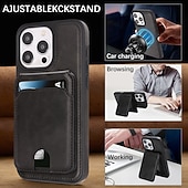 tanie Etui do iPhone&#039;ów-telefon Kılıf Na iPhone 17 Pro Max 17 Air 16 15 14 Pro Max Plus 16e 13 Pro Max Osłona tylna Magnetyczne Stopka Gniazdo karty Retro TPU Skóra PU