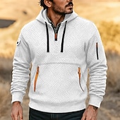 economico Felpa Tattica-Per uomo Felpa con cappuccio Felpa con cappuccio e zip corta Felpa con cappuccio in pile Felpa con cappuccio tattica Nero Bianco Rosso Blu Cachi Con Cappuccio Semplice Cerniera Testurizzato Sport