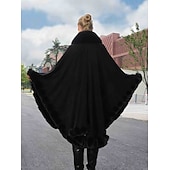 billige Pelssjal-Pelssjal Elegant Hold Varm Ermeløs Flaggermusermer Polyester Bryllup Wrap Med Ren Farge Til Spesiell Leilighet Høst vinter