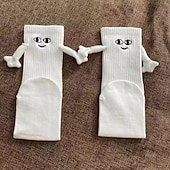 abordables calcetines caseros-Calcetines magnéticos navideños de edición invernal, medias navideñas rojas con diseño de bufanda, calcetines decorativos magnéticos con forma de ojo grande para sujetar las manos, decoración festiva de Navidad y Halloween.