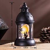preiswerte Halloween drinnen-1 Stück 13,5 cm Halloween-Handlicht, Windlicht, elektronisches LED-Kerzenlicht in Form eines Hexenskelettgeistes, Innen- und Außenrestaurant-Treffen, Halloween-Dekorationslicht mit festlicher