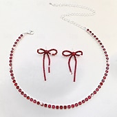 abordables Conjuntos de joyas-Los sistemas nupciales de la joyería 1 Legierung Pendientes Collare Pulseras Mujer Lujo Bonito Geométrico Alegría Forma Geométrica Conjunto de joyas Para Fiesta