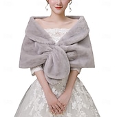 preiswerte Schals &amp; Umhänge-Kunstfell-Schal, Wickelstola, Shrug, Winter, Braut, Hochzeit, Schal, Wickeltuch, Abendparty, Cover-up für Frauen