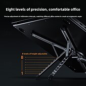 levne Držáky na telefon-Notebook Vydržet pro Lavice Nastavitelný stojan na notebook Kov Přenosná Skládací Vše v 1 Notebook Držák Kompatibilní s Notebooky 9 až 15,6 palců 17 palců