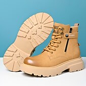 abordables Bottes de travail-Bottines décontractées marron clair pour homme avec fermeture éclair – bottes tendance en similicuir pour les aventures en plein air et les tenues décontractées