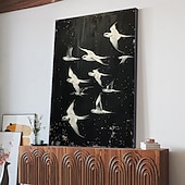 cheap Animal Paintings-Handmade Original Flying Bird Oil Painting On Canvas Abstract Animal Wall Art for Home Decor With Stretched Frame Without Inner Frame Painting