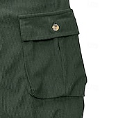 abordables Pantalons Cargo-Homme Pantalons Cargo Pantalon en velours côtelé Pantalons Pantalons Amples Pantalon décontracté Taille Élastique Multi-poches Jambe Droite Uni Confort Doux Longueur complète Extérieur Occasionnel