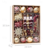 billiga Prydnader-50 st julgranskulor julgranskulor ornament, juldekorationer, målade julgranskulor set för julgransupphängning