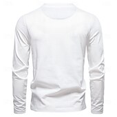 abordables T-shirts et débardeurs élites pour hommes-Homme Chemise en coton manche longue Couleur Pleine Frais Quotidien Occasionnel Boutons Henley École Entraînement Extérieur Toutes saisons Gris foncé Blanche Bleu T-shirt Henley