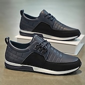 Χαμηλού Κόστους Καθημερινά Sneakers-Ανδρικά μπλε σκούρο ελαστικά αθλητικά παπούτσια με κορδόνια – αναπνεύσιμα αθλητικά παπούτσια για επαγγελματικές casual εμφανίσεις, μετακινήσεις και περπάτημα στην πόλη