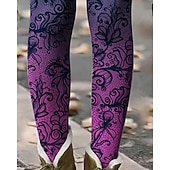 olcso -Női Nadrágok Leggingek Kényelmes leggings Utcai sikk Alkalmi Teljes hossz Magas derék Virágos Rugalmas derék Nyomtatott Lélegzési képesség Kényelmes Nyúlós Vakáció Utca Hétköznapi viselet Kék Nyár