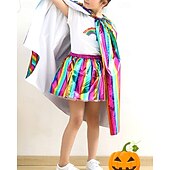 levne Dívčí halloweenské kostýmy-Děti Dívčí předvečer Všech svatých Pláštěnka Pevná barva Módní Venkovní Kabát Svrchní oděvy 4-12 let Podzim Stříbrná Černá Světlá růžová