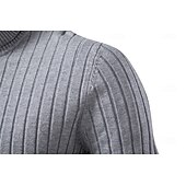 abordables Pulls et cardigans élites pour hommes-Homme Pull Tricoter Hauts Réguliers Couleur Unie Col roulé Élégant ancien École Vacances Vêtement Tenue Printemps Automne Noir Marine foncé S M L