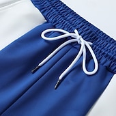 cheap Straight Leg-Men's Sweatpants Trousers Drawstring Elastic Waist Color Block Full Length Outdoor Vacation Casual Vacation Fashion Blue 1# Black Stretchy