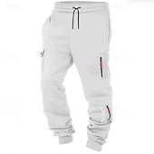 olcso rakomány-Férfi Melegítőnadrágok Kocogó Taktikai nadrág Nadrág Cargo melegítőnadrág Zsinór Zseb Rugalmas derék Sima Mokaszinok Teljes hossz Szabadtéri Hétköznapi Napi Divat Klasszikus stílus Fekete Fehér Nyúlós