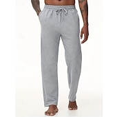 お買い得  スウェットパンツ-マルチパック 2個 男性用 ブラック+ダークグレー スウェットパンツ ズボン ドローストリング 弾性ウエスト 平織り バケーション デイリーウェア ポリエステル 春