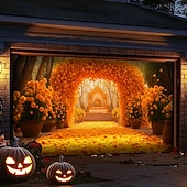 abordables Bannières de Garage et de Porte-tapisserie Couverture de porte de garage Grande suspension Souci Punk gothique sombre Soirée Outdoor Arrière-plans de prise de vue Porte d'Entrée Décoration d'intérieur