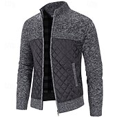 preiswerte Herren Strickjacke-Herren Pullover Kleid Pullover Strickjacke Reißverschluss-Pullover Strickpullover Gerippt Stricken Normale Oberteile Gestrickt Gerippt Einfach Stehkragen Mode Schals Geschäft Lässig Bekleidung Herbst