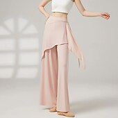 cheap Practice Wear-Activewear Pants Pure Color Splicing Women's Performance Training High Polyester