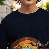 billiga Pojkens 3D-djur-Pojkar 3D Dinosaurie T-shirt Långärmad Vår Höst Mode Grundläggande Barn 4-12 år Rund hals Utomhus Ledigt Dagligen Normal