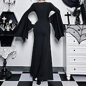 Χαμηλού Κόστους Γυναικείες Στολές-Γκόθικ Μάξι Φορέματα Καμπάνα Μάγος Μορτίσια Άνταμς Δαντέλα Κορσές Φανταχτερή Φόρεμα Γυναικεία Φαντασία Απόκριες Επίδοση Πάρτι Ενήλικες Φόρεμα