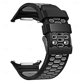 halpa Samsungin kellon rannekkeet-Kellon ranneke varten Samsung Galaxy Katso Ultra Ruostumaton teräs Silikoni Korvaus Hihna Kaksisävyinen Säädettävä Ruostumattomasta teräksestä valmistettu solki Urheiluhihna Ranneke