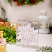 billige Ornamenter-6 stk. julesnøfnuggpynt, fargerike 3D-glitter-snøfnuggoppheng med gull-, rosa- og metalliske detaljer til juletre og høytidsdekorasjoner