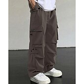 economico Pantaloni cargo-Per uomo Pantaloni Cargo Pantaloni Coulisse Elastico in vita Multi-tasche Semplice Indossabile All&#039;aperto Quotidiano Campeggio &amp; Escursionismo Moda Classico Nero Verde militare