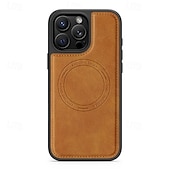 Недорогие Чехлы для iPhone-телефон Кейс для Назначение iPhone 17 Pro Max 17 Air i16 15 14 Pro Max Plus 16e 13 Pro Max Кейс на заднюю панель Магнитный Защита от удара Ретро ТПУ Кожа PU